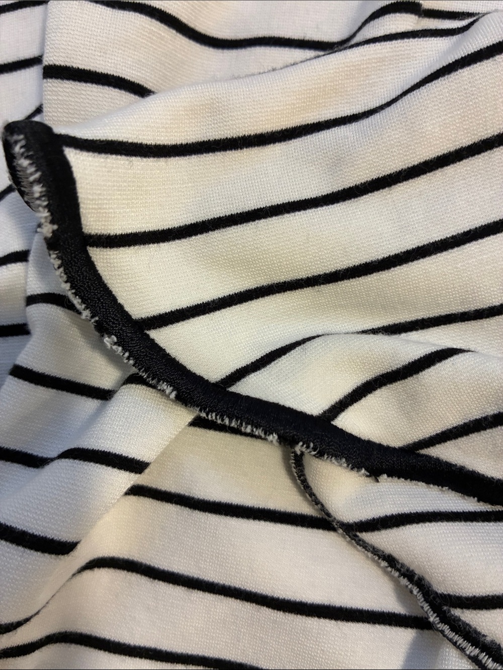 Market & Spruce White Tee with Black Stripes and Ruffle Sleeves - Picture 9 of 11